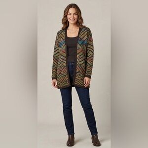 Peruvian Connection Kaffe Fassett Aztec Pima Cotton Knit Cardigan Size XS